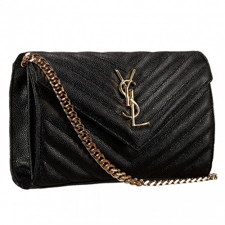 Saint Laurent Monogram Wallet On Chain Black