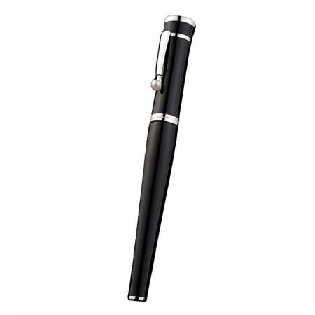 MontBlanc Silver Trimmed Black Ballpoint Pen With  MB Engraved Cap