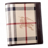Burberry Haymarket Check Folding 3 Cards Wallet Black