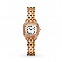 Swiss Panthère de Cartier watch, Mini, 18K rose gold, diamonds