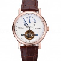 Breguet Classique Complications Rose Gold Case Dark Brown Leather Strap 80154