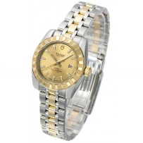 AAA Replica Tudor Classic Date Champagne Dial Steel Yellow Gold Strap Ladies Watch 22013-1