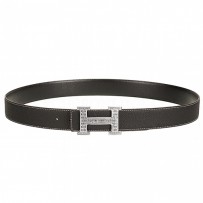 Hermes Brown With Silver "H" Buckle Closure Belt