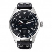 IWC Big Pilot Top Gun 7 Day Black Dial Black Leather Bracelet