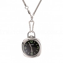 Swiss Panerai Luminor Pocket Watch Black Dial Stainless Steel Case And Chain 1453743