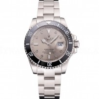 Swiss Rolex Submariner Silver Dial Diamond Markings Black Bezel Stainless Steel Case And Bracelet