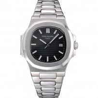Patek Philippe Nautilus Black Dial Stainless Steel Case   622719