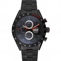 Tag Heuer Carrera Ion Plated Stainless Steel Bracelet Black Dial 801445