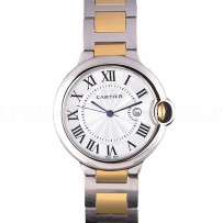 Cartier Ballon Bleu 42mm White Dial Stainless Steel Case Two Tone Bracelet