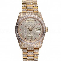 Swiss Rolex Day-Date Diamonds Yellow Gold-srl185  621615