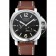Panerai Luminor Automatic Power Reserve Black Dial Stainless Steel Case Brown Leather Strap