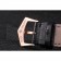 Patek Philipe Calatrava Roze Gold Polished Bezel Black Leather Bracelet 801432