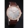Swiss Vacheron Constantin Patrimony White Dial Rose Gold Diamonds Case Brown Leather Bracelet  1454170