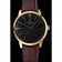 Swiss Vacheron Constantin Patrimony Grand Taille Black Dial Gold Case Brown Leather Bracelet  1454178