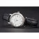 Patek Philippe Calatrava White Dial Double Ribbed Bezel Stainless Steel Case Black Leather Strap