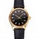 Swiss Rolex Datejust Black Dial Gold Case Black Leather Strap