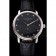 Patek Philippe Calatrava Black Dial Stainless Steel Case Black Leather Strap