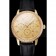 Swiss Vacheron Constantin Traditionnelle Power Reserve Gold Dial And Case Diamond Bezel Black Leather Strap