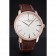 Swiss Vacheron Constantin Patrimony Grand Taille White Dial Rose Gold Diamonds Case Brown Leather Bracelet  1454171