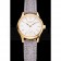 Patek Philippe Calatrava White Dial Gold Case Gray Leather Strap