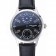 Patek Philippe Geneve Two Dial Black Dial Stainless Steel Bezel Black Leather Band  622145