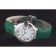 Cartier Ballon Bleu Silver Bezel with Pearl Dial Green Leather Band  621552