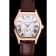 Cartier Tortue Large Date White Dial Gold Case Brown Leather Strap