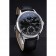 Patek Philippe Geneve Two Dial Black Dial Stainless Steel Bezel Black Leather Band  622145