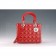 Dior Small  Lady Cannage Bag Patent Leather Red