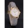 Patek Philippe Calatrava White Dial Gold Case Gray Leather Strap