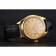 Swiss Patek Philippe Calatrava Gold Dial Diamond Markings Gold Case Black Leather Strap