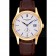 Patek Philippe Calatrava White Dial Gold Case Brown Leather Strap  622844