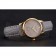 Patek Philippe Calatrava Gray Dial Diamond Markings Gold Case Gray Leather Strap