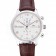 IWC Portugieser Chronograph White Dial Rose Gold Hands And Numerals Stainless Steel Case Brown Leather Strap