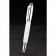 MontBlanc Slim Silver Rim White Enamel Ballpoint Pen With MB Engraved Silver Cap