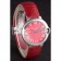 Cartier Ballon Bleu Silver Bezel with Red Dial and Red Leather Band   621556