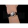Patek Philippe Calatrava Black Dial Roman Numerals Double Ribbed Bezel Gold Case Black Leather Strap