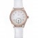 Omega DeVille Prestige White Dial Gold Diamond Case White Leather Bracelet  1454122