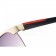 Prada Sporty Square Gold Frame Linea Rossa Logo Sunglasses 308311