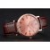 Patek Philippe Calatrava Rose Gold Dial Roman Numerals Ribbed Bezel Rose Gold Case Brown Leather Strap