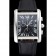 Cartier Tank MC Black Dial Stainless Steel Case Black Leather Bracelet  622690