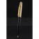 Cartier Gold Rimmed Gold Wave Pattern Upper Body Black Ballpoint Pen  622770
