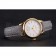 Patek Philippe Calatrava White Dial Gold Case Gray Leather Strap