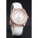 Omega DeVille Prestige White Dial Gold Diamond Case White Leather Bracelet  1454122