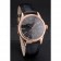 Swiss Rolex Cellini Black Dial Rose Gold Case Black Leather Strap